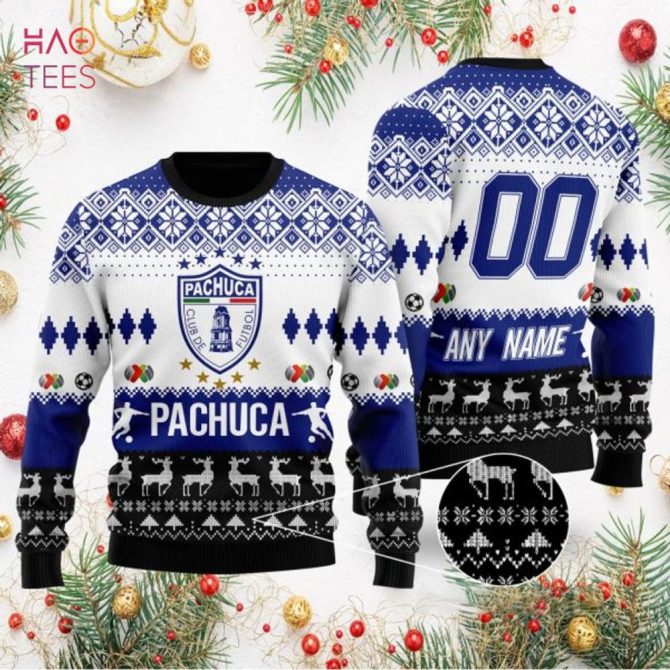 Custom Pachuca Fc Christmas Sweater - Personalize With Any Name & Number!