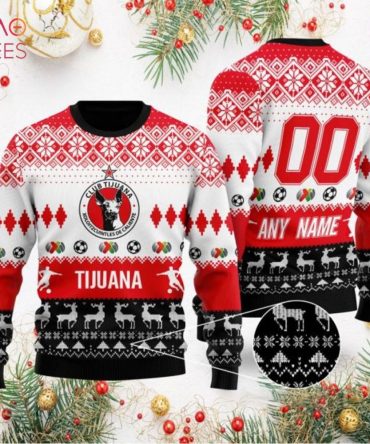 Custom Tijuana Soccer Ugly Christmas Sweater - Personalized Team & Name Gift
