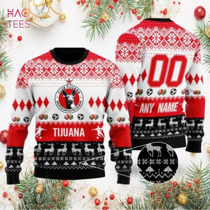 Custom Tijuana Soccer Ugly Christmas Sweater - Personalized Team & Name Gift