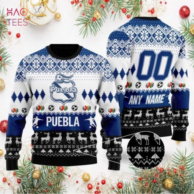 Custom Puebla Ugly Christmas Sweater – Personalize With Your Name & Number!