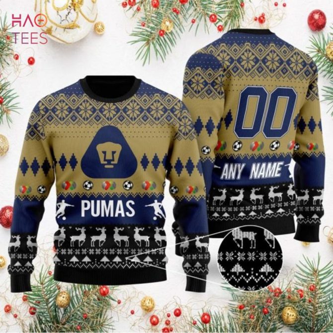Customizable Pumas Ugly Christmas Sweater - Perfect Holiday Gift For Soccer Fans!