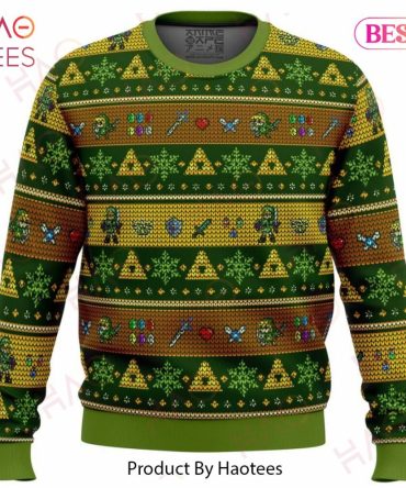 Cozy Green Gamer Sweater - Festive Pixel Art Design For Winter Warmth