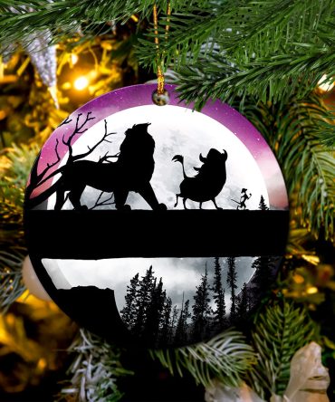 Lion King Moon Night Ceramic Ornament Perfect Gift For Holiday