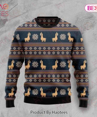 Cozy Llama & Snowflake Holiday Sweater - Festive Knitwear By Haotees
