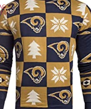 Best Los Angeles Rams Patches Nfl Ugly Crew Neck Ugly Christmas Sweater By Forever Collectibles