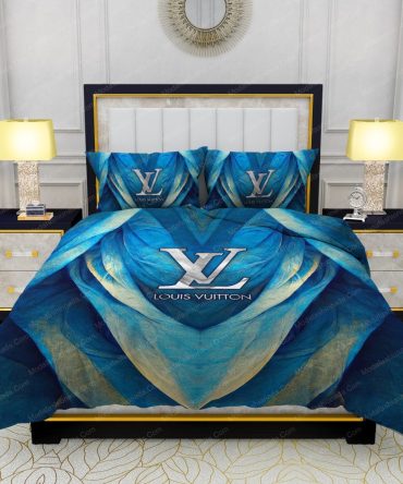 Louis Vuitton Blue Abstract Background Bedding Sets