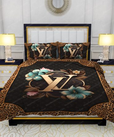 Louis Vuitton Flowers Leopard Pattern Bedding Sets