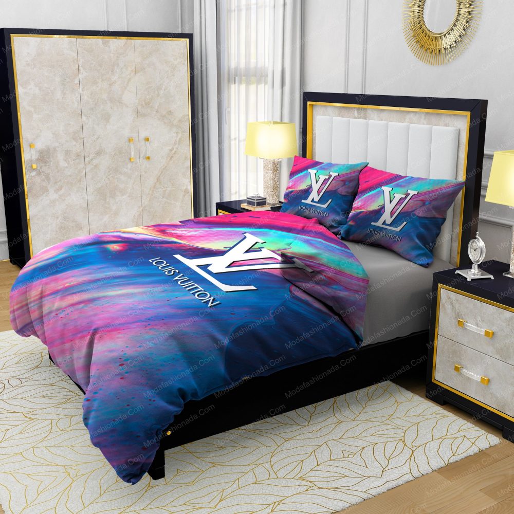 Louis Vuitton Paint Smudge Textured Background Bedding Sets - Image 4