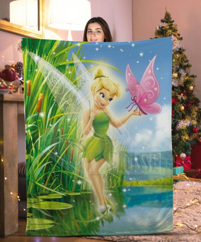 Cozy Tinker Bell Fleece Blanket – Perfect Gift For Disney Fans & Kids