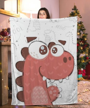 Cozy Kids' Dino Blanket - Fun Cartoon Design, Perfect For Playtime & Snuggles! Ideal Gift For Dino Lovers