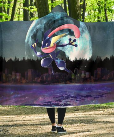 Lucid Greninja Pokemon Hooded Blanket