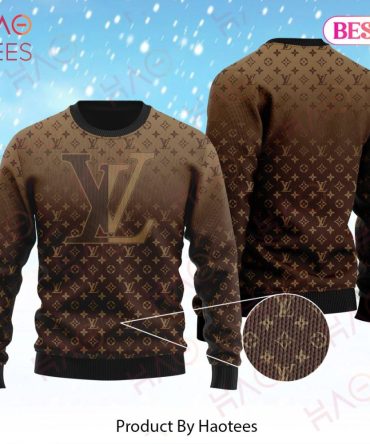 Stylish Brown Monogram Print Sweater – Cozy & Trendy Winter Wear By Haotees