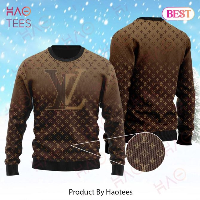 Stylish Brown Monogram Print Sweater – Cozy & Trendy Winter Wear By Haotees