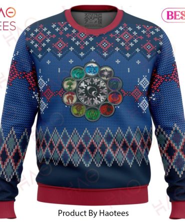 Colorful Geometric Pattern Crewneck Sweater - Festive & Cozy Winter Wear