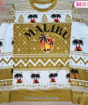 Cozy Malibu Sunset Christmas Sweater - Festive Holiday Knit With Tropical Vibes