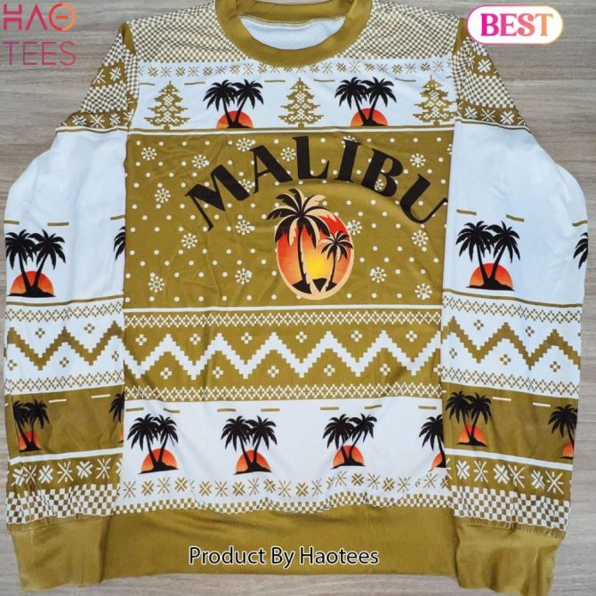 Cozy Malibu Sunset Christmas Sweater - Festive Holiday Knit With Tropical Vibes