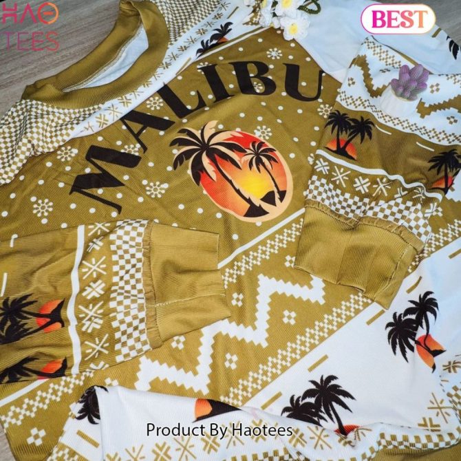 Cozy Malibu Sunset Christmas Sweater - Festive Holiday Knit With Tropical Vibes - Image 2