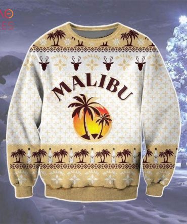 Cozy Malibu Sunset Sweater - Festive Palm Tree Design For Winter Warmth