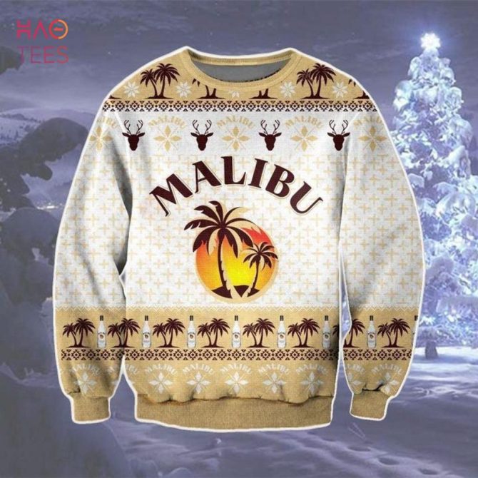 Cozy Malibu Sunset Sweater - Festive Palm Tree Design For Winter Warmth