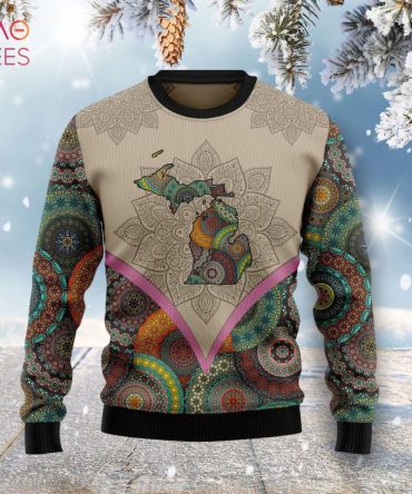 Cozy Winter Sweater With Colorful Mandala Design – Perfect For Holiday Season