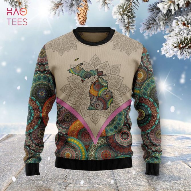 Cozy Winter Sweater With Colorful Mandala Design – Perfect For Holiday Season
