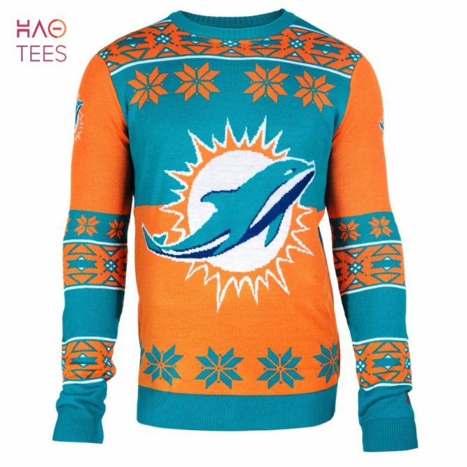 Best Miami Dolphins Big Logo Nfl Ugly Christmas Sweater