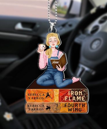 Personalized Gifts For Book Lovers Car Ornament Fourth Wing And Iron Flame Ornament