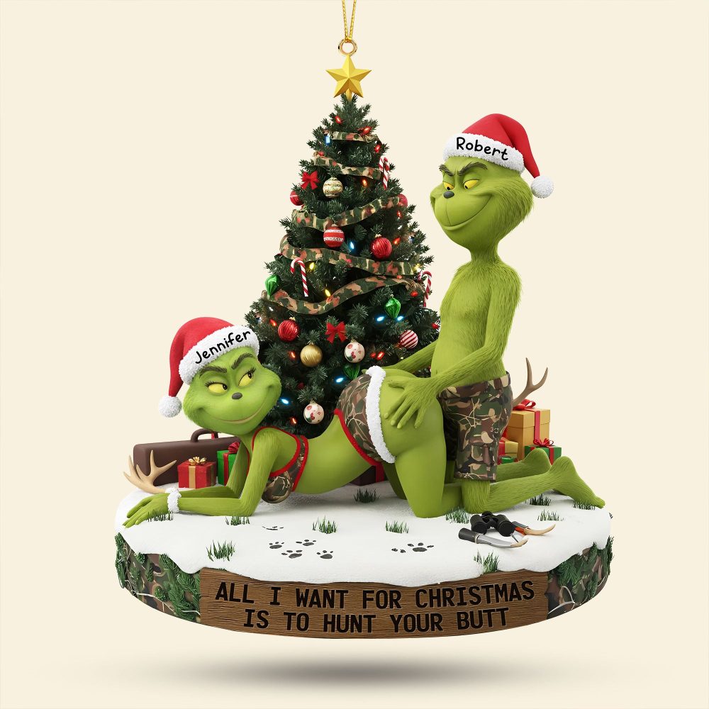 Naughty Green Couple Ornament - Personalized Gifts For Hunting Couple 02Ohti300925 - Image 4