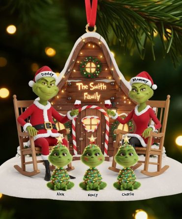 Green Monster Family Ornament - Personalized Gift For Family Christmas Ornament 04Ohti171025