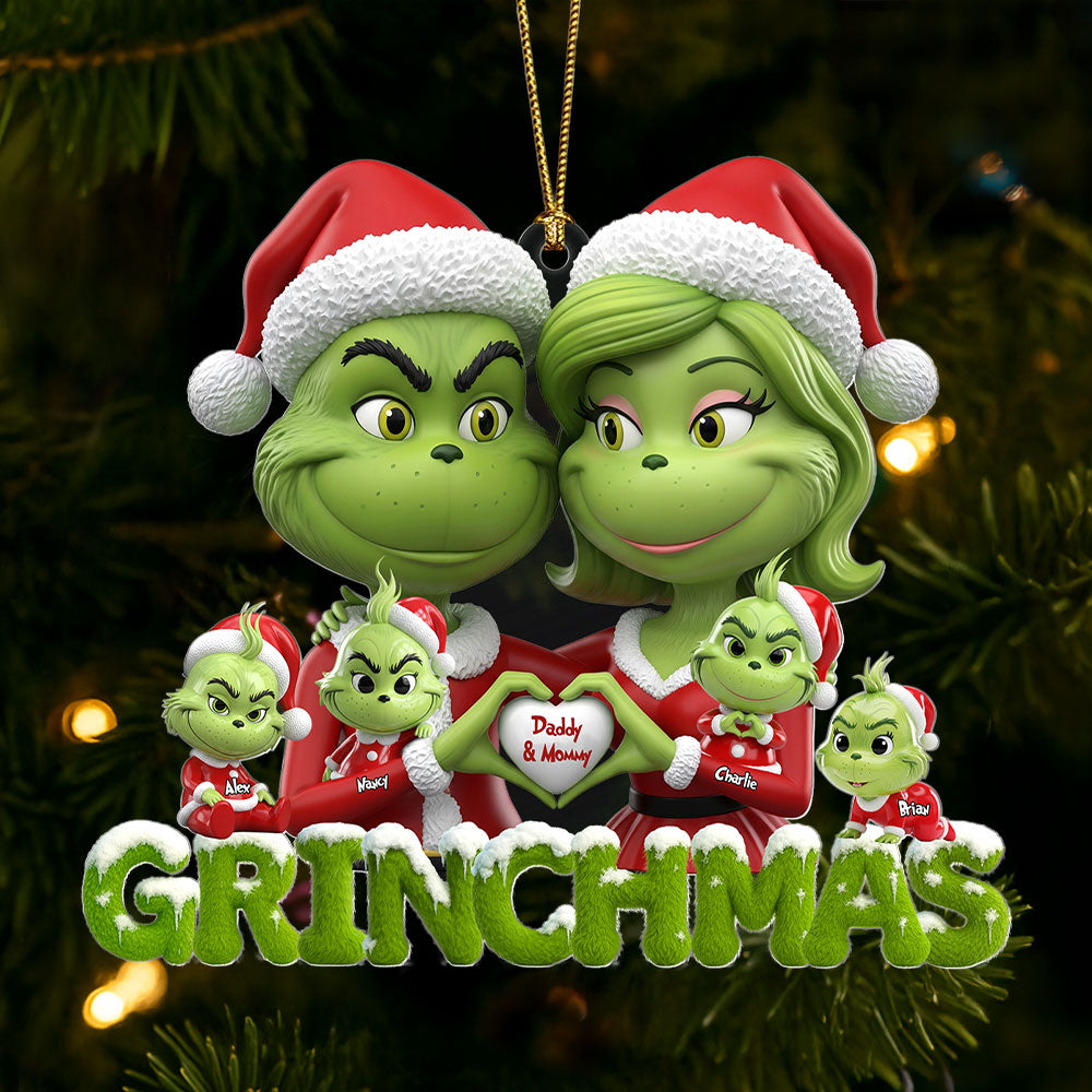 Green Family Ornament - Personalized Gifts For Family 03Ohti200825