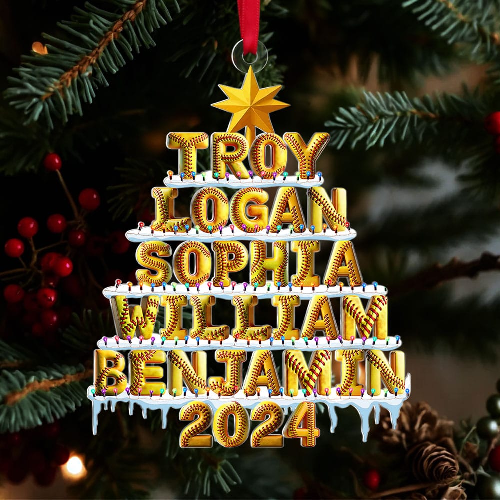 Custom Alphabet Letter Gifts For Softball Lover Christmas Ornament 02Xqti221024