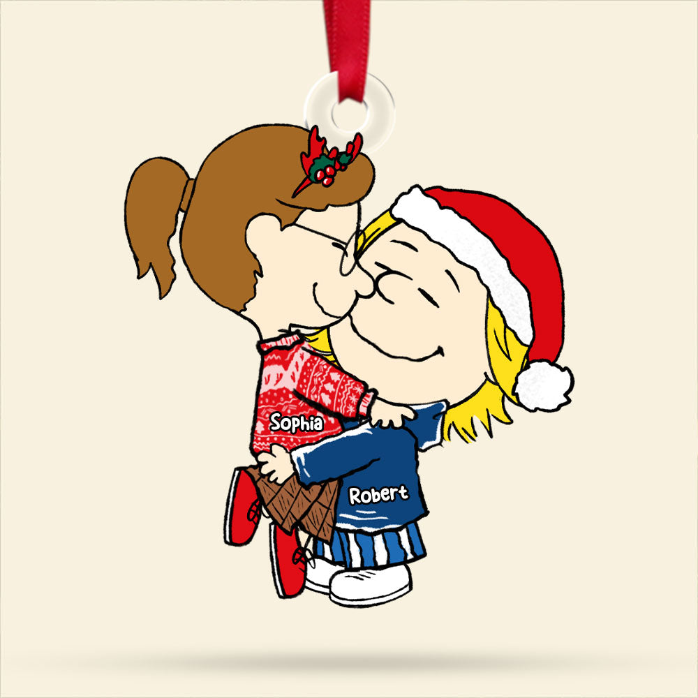 Couple Christmas Ornaments - Kissing Couple - Personalized Gifts For Couple - Image 2
