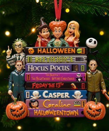 Horror Tape Stack Ornament, Personalized Christmas 02Qhti161025