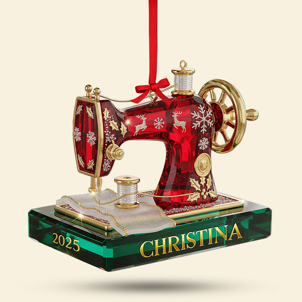 Sewing Machine Ornament - Personalized Gifts For Sewing Lovers 03Pgti150825 - Image 2