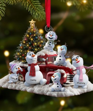 Snowman Family Ornament - Personalized Gifts For Family 04Tgti300825