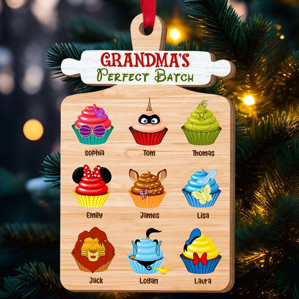 Personalized Gift For Grandma Wood Ornament Cupcake Kids Ornament 04Huti211023Qn