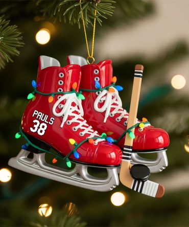 Ice Hockey Skates Ornament - Personalized Gifts For Ice Hockey Lovers 04Huti210825