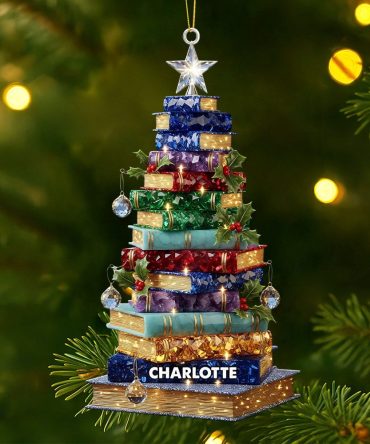 Christmas Book Tree Ornament - Personalized Gifts For Book Lovers 05Pati120925