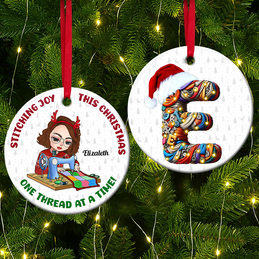 Custom Alphabet Letter Gifts For Sewing Lovers Ornament 02Ohti171024