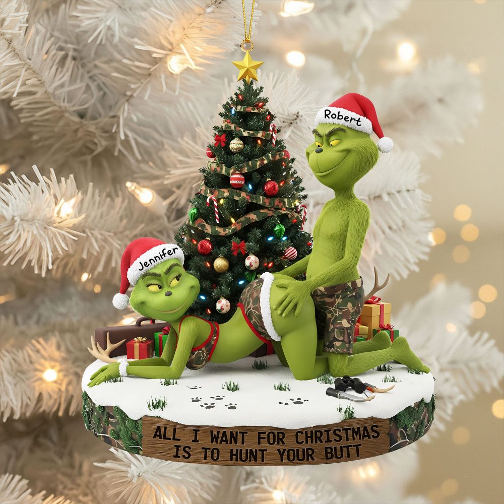 Naughty Green Couple Ornament - Personalized Gifts For Hunting Couple 02Ohti300925 - Image 2