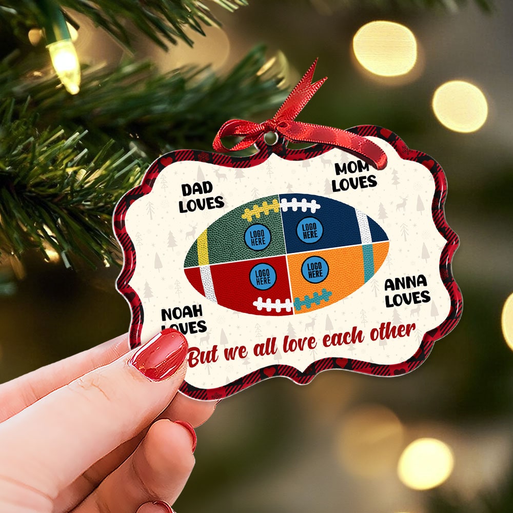 Personalized Gifts For Family Christmas Ornament Custom American Football Team 02Huti081024 - Image 2