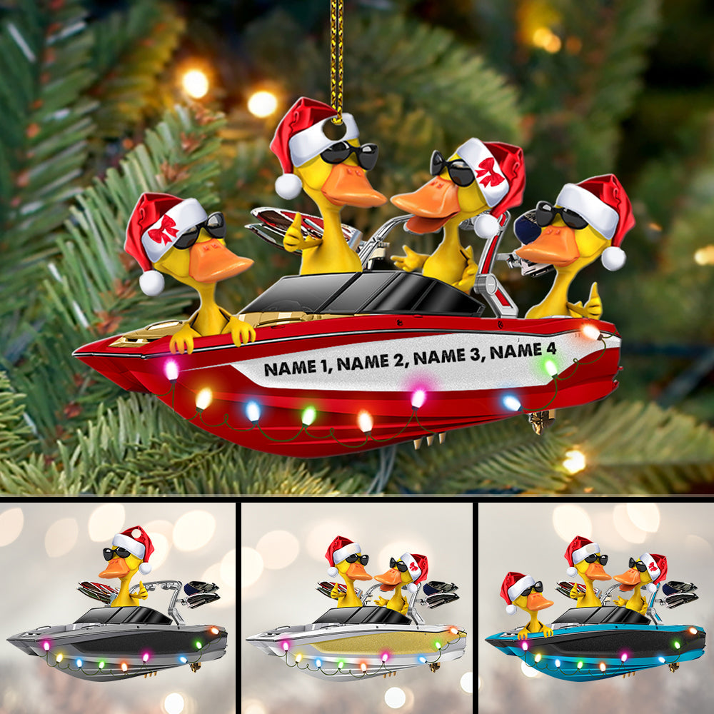 Wakeboarding Ducks - Personalized Christmas Ornament - Gifts For Wakeboarder - Image 2