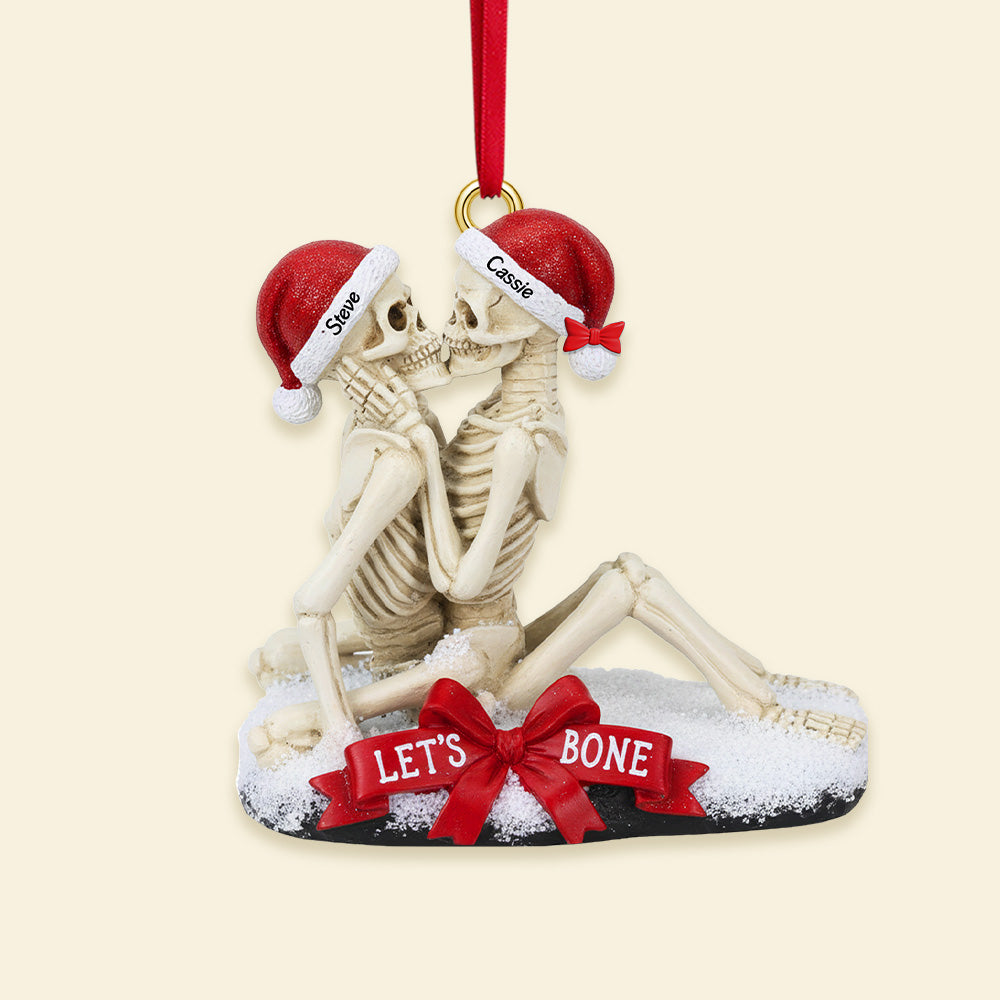 Excited Bone Couple Christmas Ornament, Personalized Gifts For Couple 02Qhmg100925 - Image 3