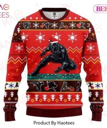 Festive Black Panther Christmas Sweater - Cozy Holiday Knit For Marvel Fans