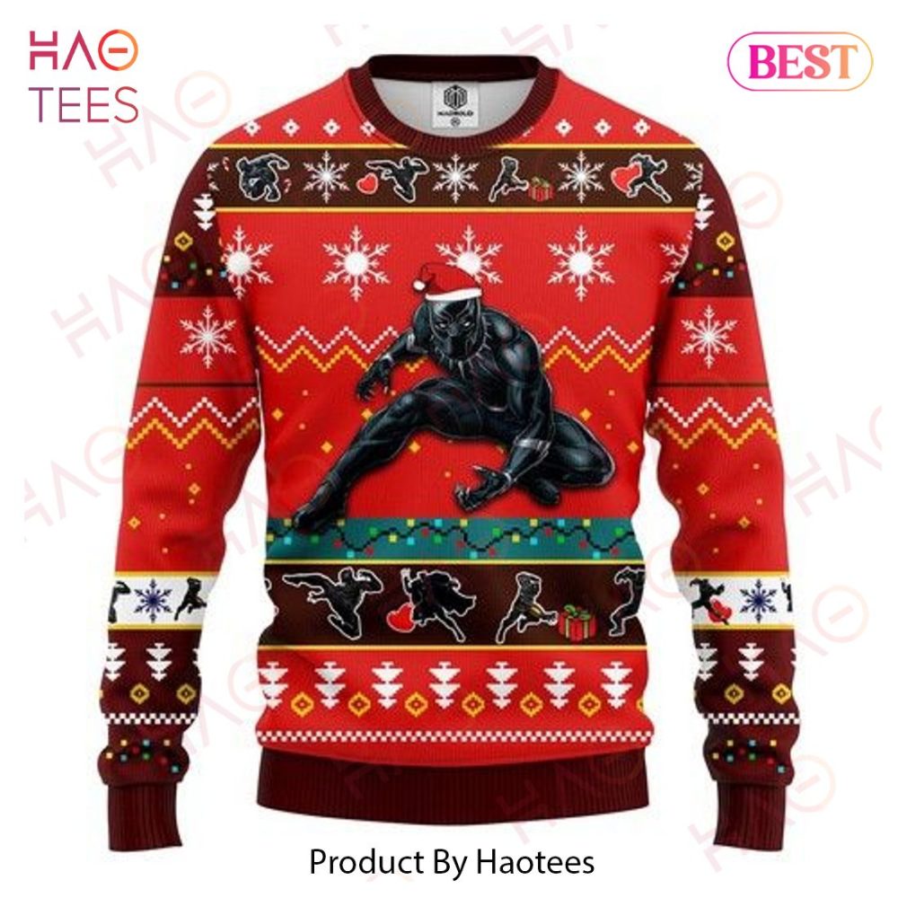 Festive Black Panther Christmas Sweater - Cozy Holiday Knit For Marvel Fans