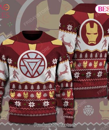 Iron-Inspired Christmas Sweater - Festive Marvel Design For Superhero Fans