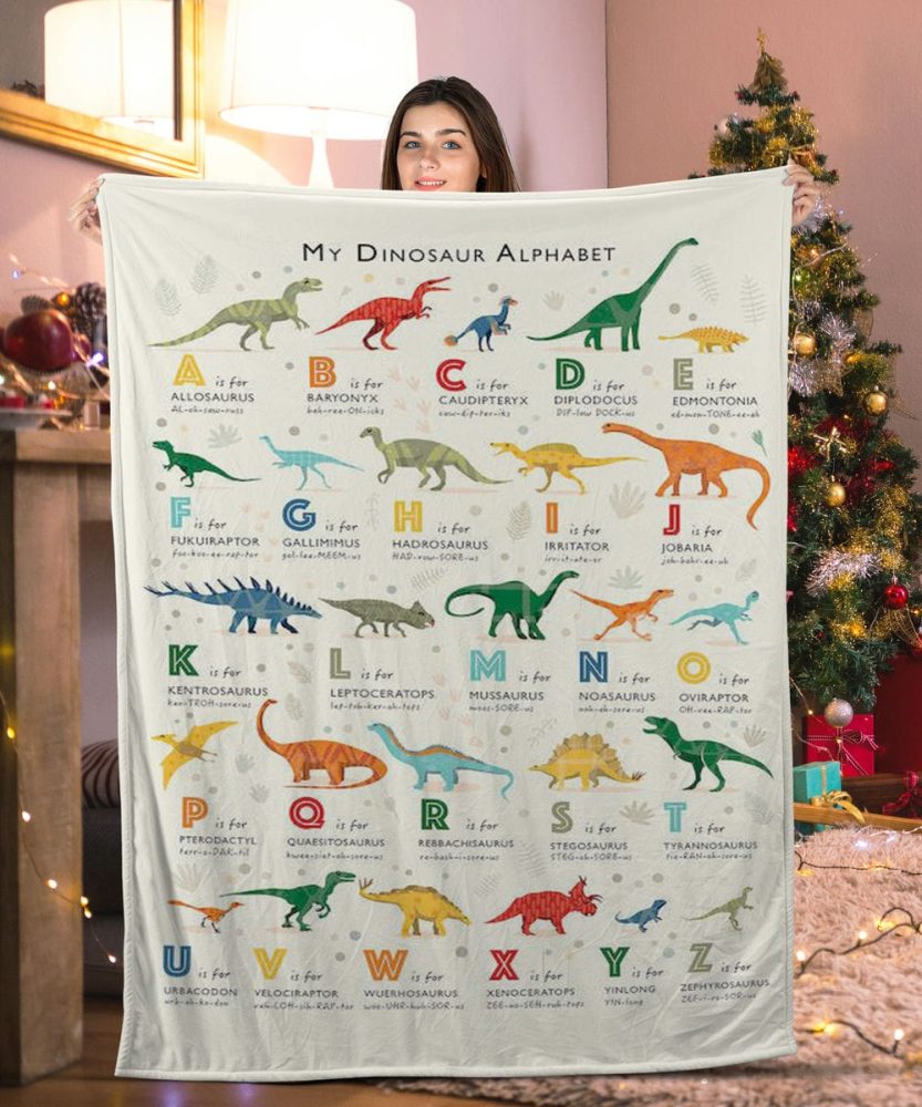 Dinosaur Alphabet Blanket For Kids - Cozy & Educational Gift For Dino Lovers
