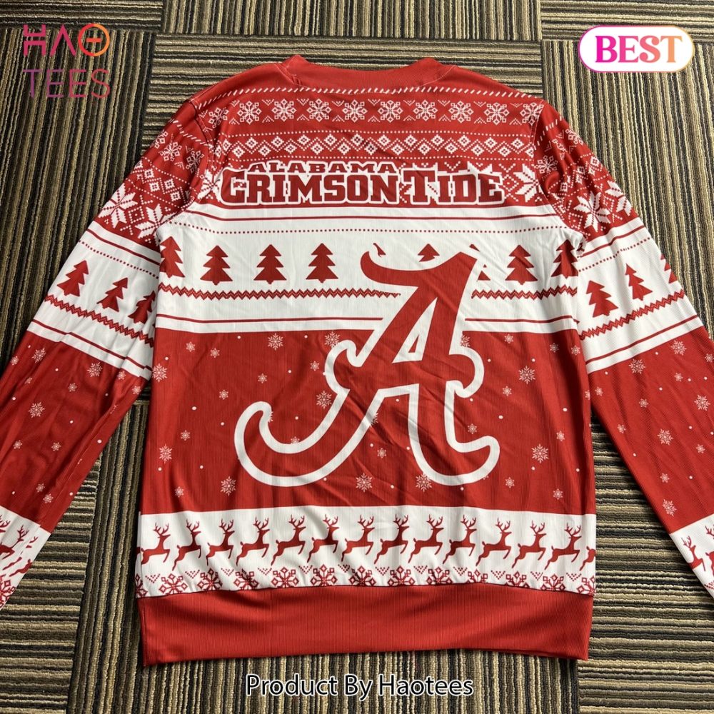 Festive Grinch Christmas Sweater - Crimson Tide Football Design - Perfect Holiday Gift! - Image 2