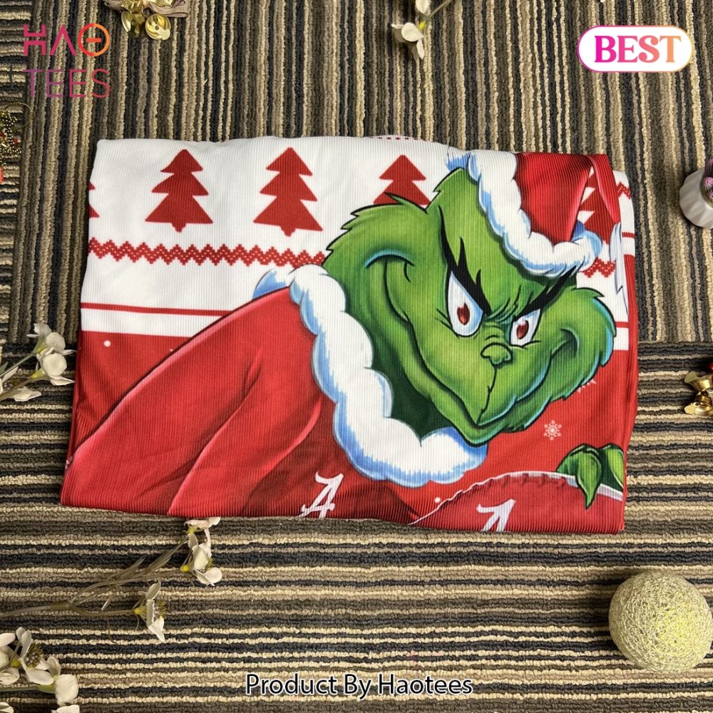Festive Grinch Christmas Sweater - Crimson Tide Football Design - Perfect Holiday Gift! - Image 3