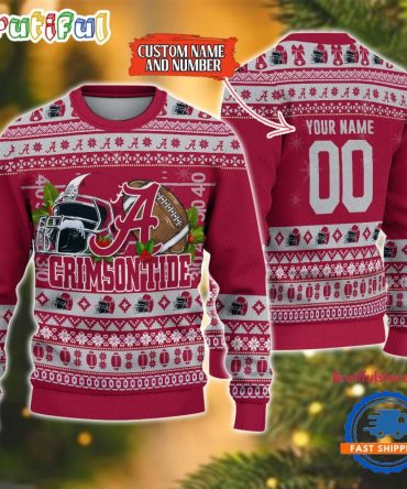 Ncaa Alabama Crimson Tide Logo Team Football Custom Christmas Ugly Sweater
